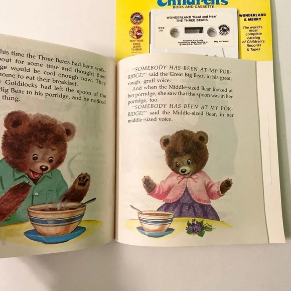 Vintage 1985 The Three Bears Read Along Book Cassette Tape - Picture 13 of 14